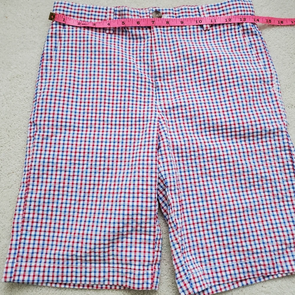 SOLD Vineyard Vines Boys Red, White And Blue Gingham Seersucker Shorts sz14 - Picture 5 of 16
